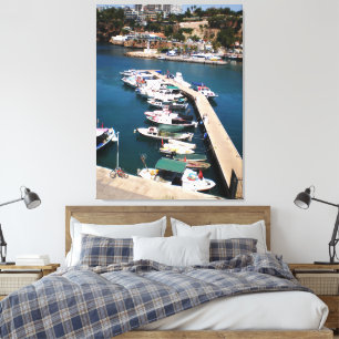 Bay with cruise boats   in old city of Antalya Canvas Print