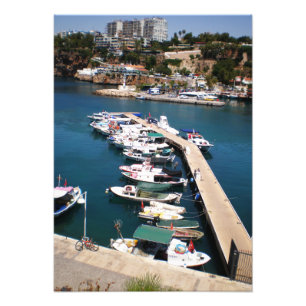 Bay with cruise boats in old city of Antalya Photo Print
