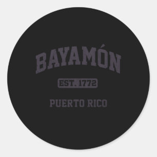 Bayamã³N Puerto Rico Boricua Flag Athletic Style Classic Round Sticker