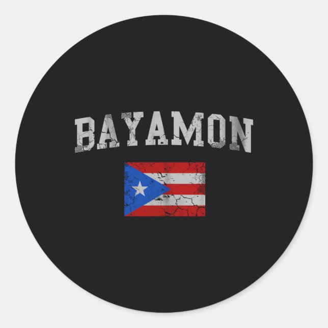 Bayamon Puerto Rico Flag Classic Round Sticker (Front)