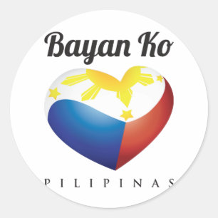 Bayan Ko Pilipinas, Heart Flag Round Sticker