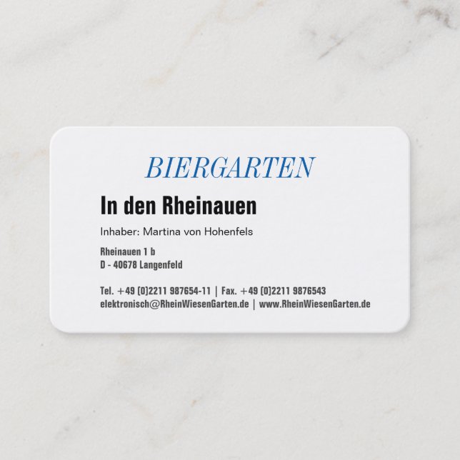 Bayerische Visitenkarte Business Card (Front)