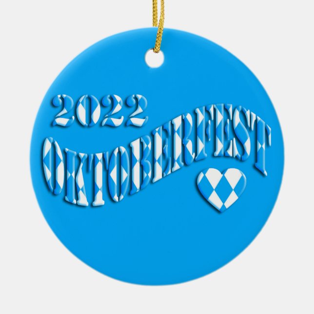 Bayern German Beer Festival Logo Oktoberfest 2022 Ceramic Ornament (Front)