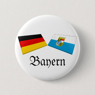 Bayern, Germany Flag Tiles 2 Inch Round Button
