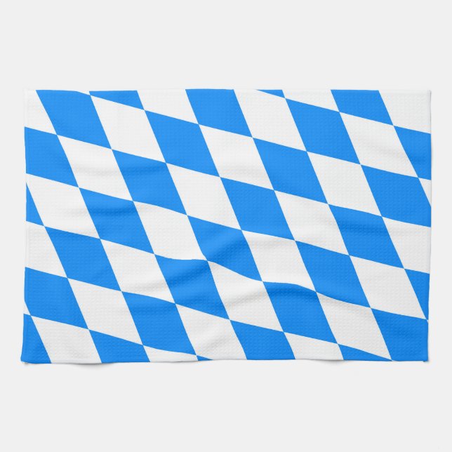 Bayern Rauten Fahne Kitchen Towel (Horizontal)