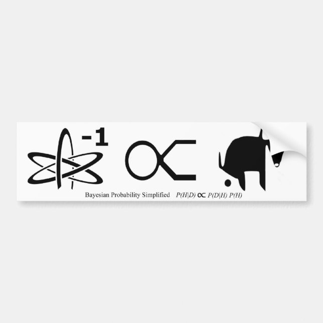 Bayesian Probability Simplified Bumper Sticker (Front)