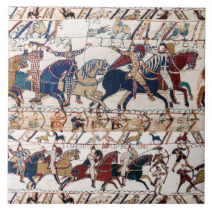 BAYEUX TAPESTRY 1066 NORMAN KNIGHTS AND ARCHERS TILE