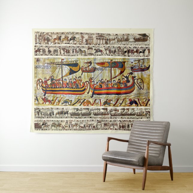 BAYEUX TAPESTRY 1066 VIKING SHIPS (In Situ (Horizontal))