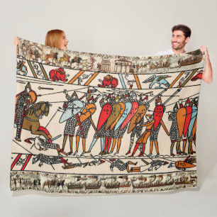BAYEUX TAPESTRY BATTLE OF HASTINGS NORMAN KNIGHTS FLEECE BLANKET