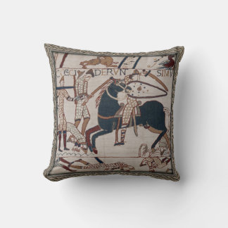 Bayeux Tapestry Battle Scene Throw Pillow
