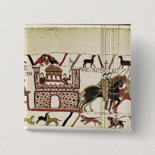 Bayeux Tapestry Earl Harold to Duke of Normandy 2 Inch Square Button