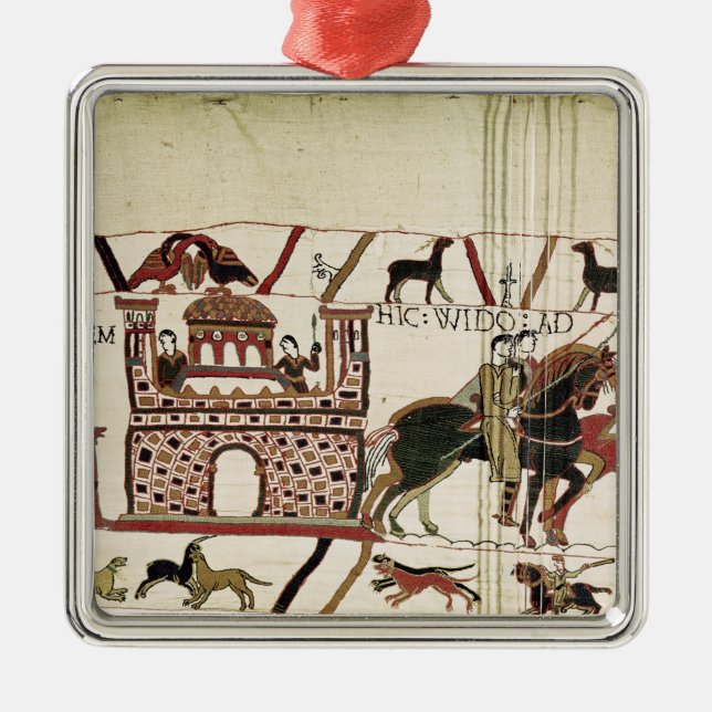 Bayeux Tapestry Earl Harold to Duke of Normandy Metal Ornament (Front)
