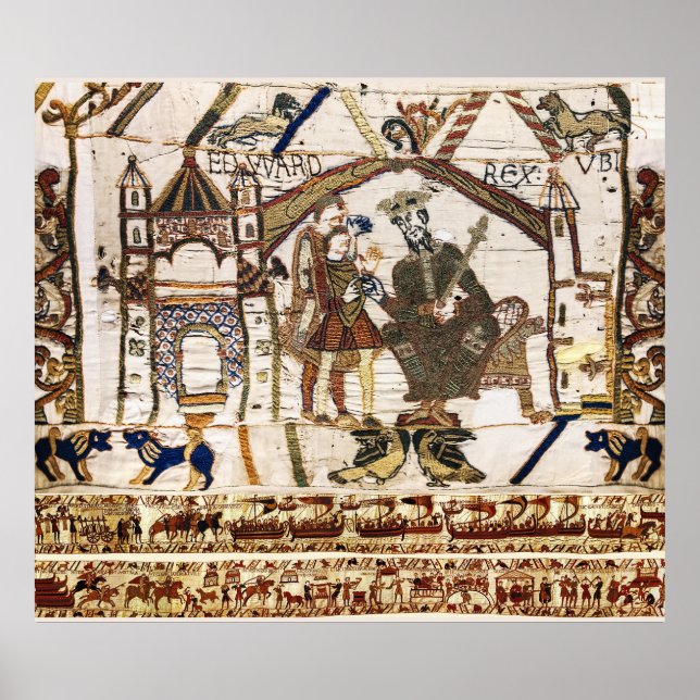 BAYEUX TAPESTRY King Edward Confessor and Harold  Poster (Front)