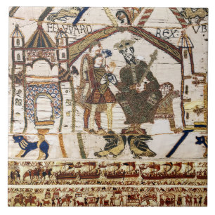 BAYEUX TAPESTRY King Edward Confessor and Harold Tile