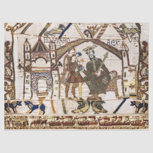 BAYEUX TAPESTRY King Edward Confessor and Harold  Tissue Paper (Front)