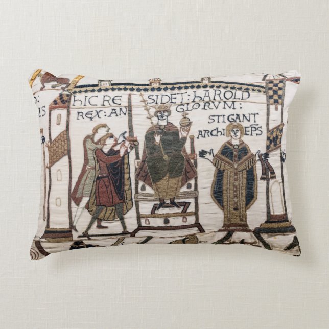 Bayeux Tapestry - King Harold Coronation Accent Pillow (Front)