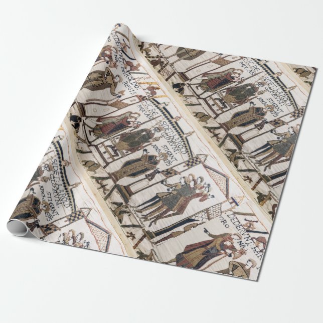 Bayeux Tapestry - King Harold Coronation Wrapping Paper (Unrolled)
