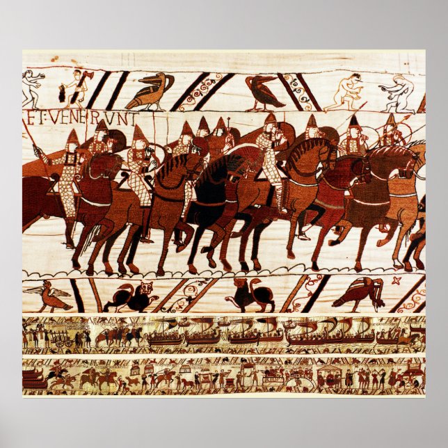 BAYEUX TAPESTRY NORMAN ARMY, KNIGHTS HORSEBACK POSTER (Front)