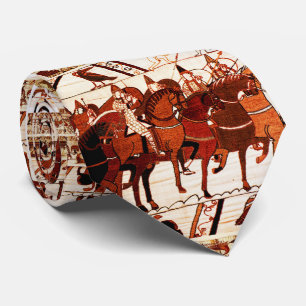 BAYEUX TAPESTRY NORMAN ARMY, KNIGHTS HORSEBACK  TIE