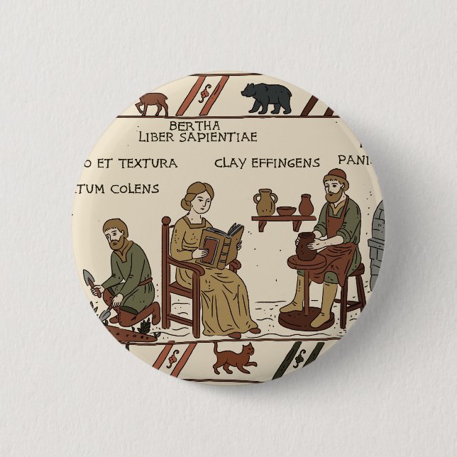bayeux tapestry parody 2 inch round button (Front)