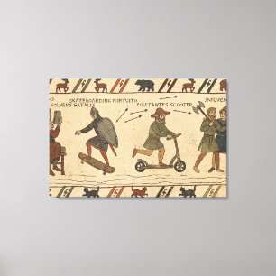 Bayeux Tapestry Parody Canvas Print