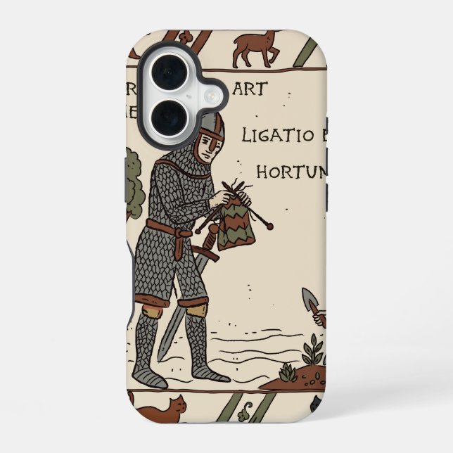 bayeux tapestry parody iPhone 16 case (Back)