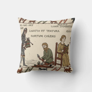 bayeux tapestry parody throw pillow