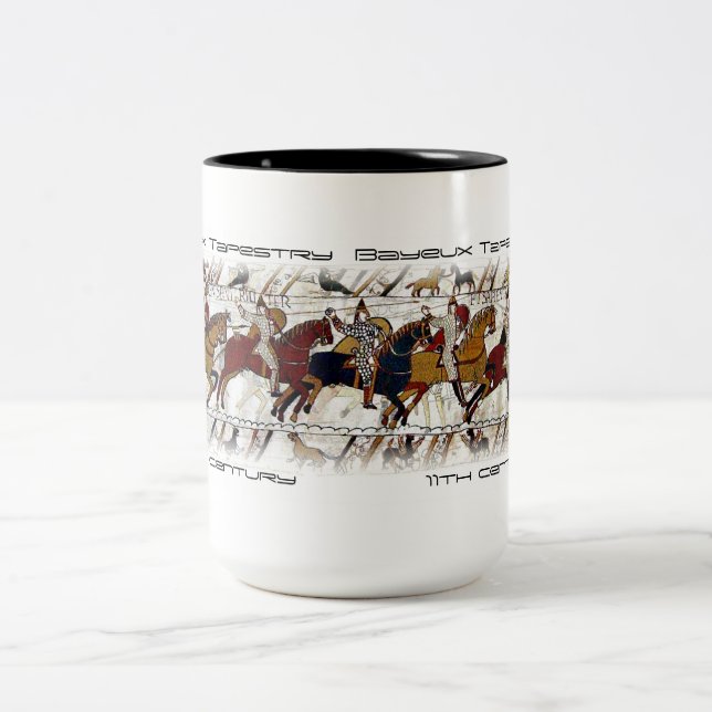 Bayeux Tapestry Scene Two-Tone Coffee Mug (Center)