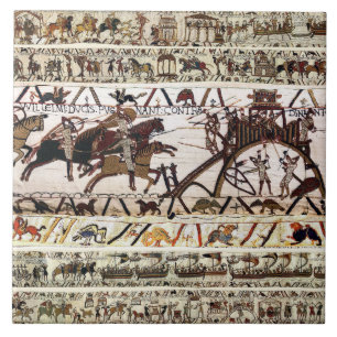 BAYEUX TAPESTRY SIEGE OF DINAN ,ATTACK TO CASTLE TILE