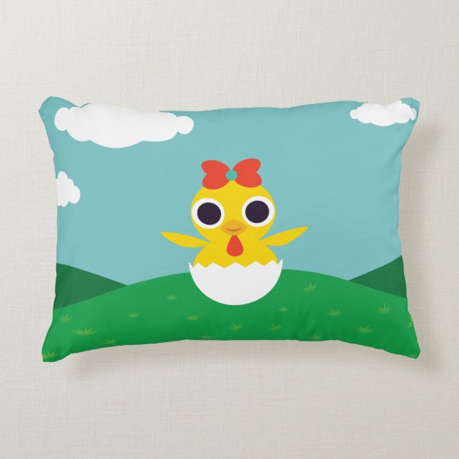 Bayla the Chick Decorative Pillow (Front)