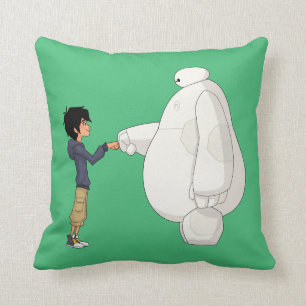 Baymax and Hiro Fist Bump Throw Pillow