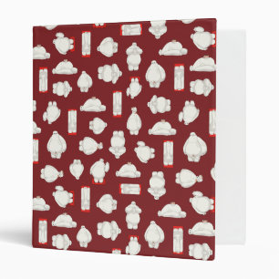 Baymax and Mochi Red Pattern Binder