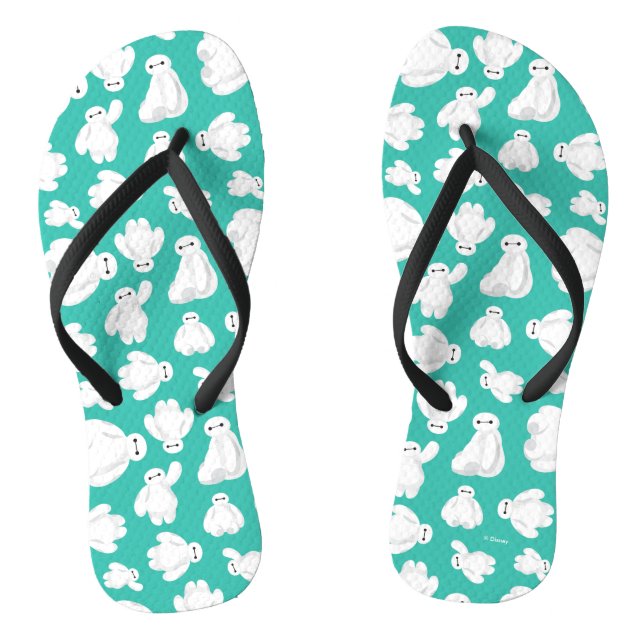 Baymax Green Classic Pattern Flip Flops (Footbed)