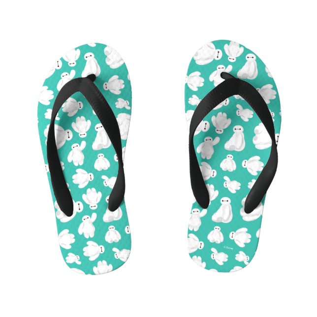 Baymax Green Classic Pattern Kid's Flip Flops (Footbed)