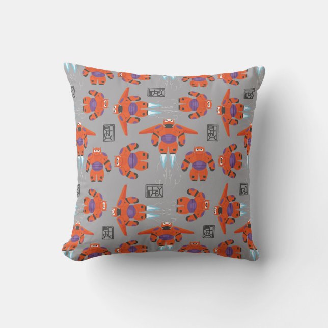 Baymax Orange Supersuit Pattern Throw Pillow (Front)