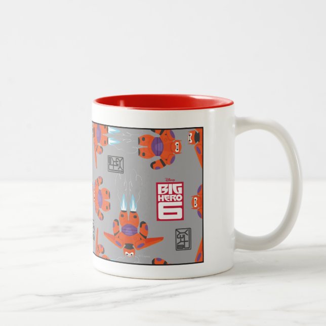Baymax Orange Supersuit Pattern Two-Tone Coffee Mug (Right)