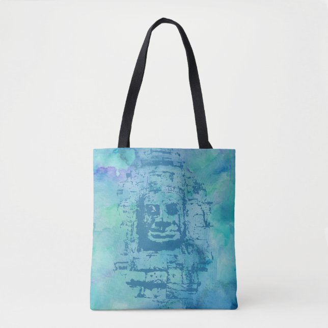 Bayon Face Blue Tote Bag (Front)
