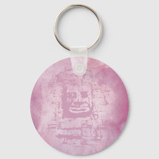 Bayon Face Pink Keychain (Front)