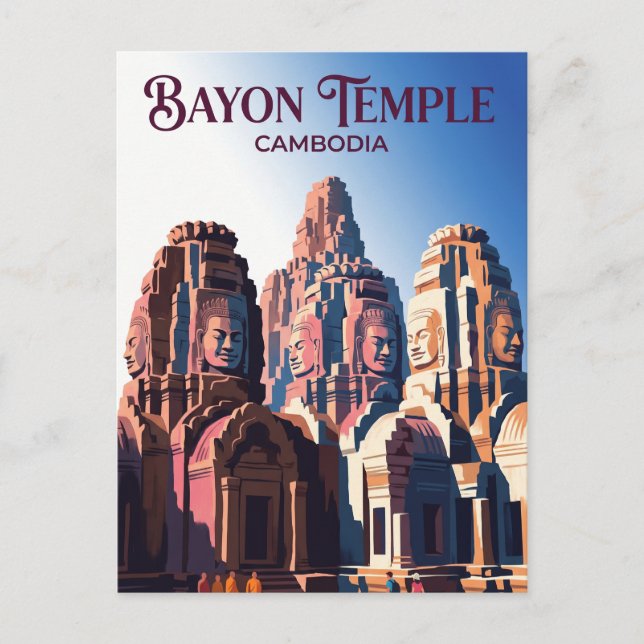 Bayon Temple Cambodia Postcard (Front)