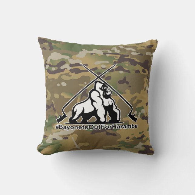 Bayonets out for Harambe Pillow (Front)