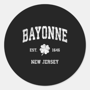 Bayonne New Jersey Vintage Shamrock Srts Classic Round Sticker