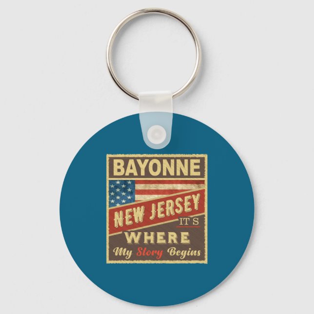 Bayonne Nj Its Where My Story Begins _1  Keychain (Front)