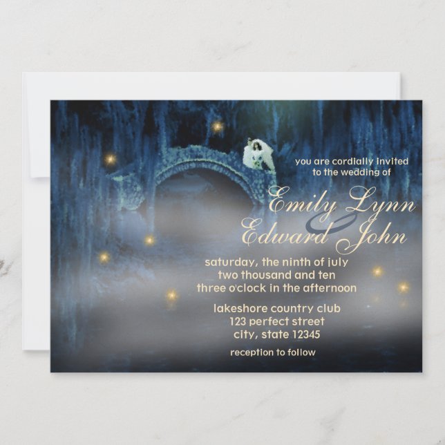 Bayou Bliss Brunette 2 Wedding Invitation (Front)