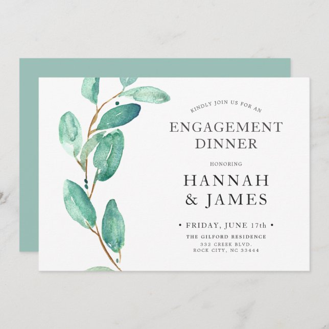 Bayou Botanicals Engagement Party Invitation (Front/Back)