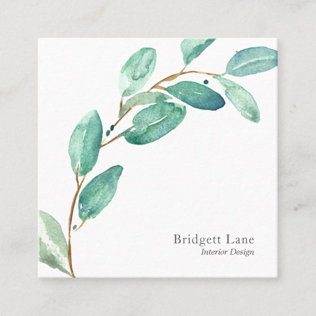 Bayou Botanicals | Sage Square Business Card (Front)