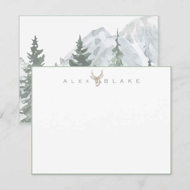 Bayou Buck: Customized Stationery for Men Thank You Card (Front/Back)