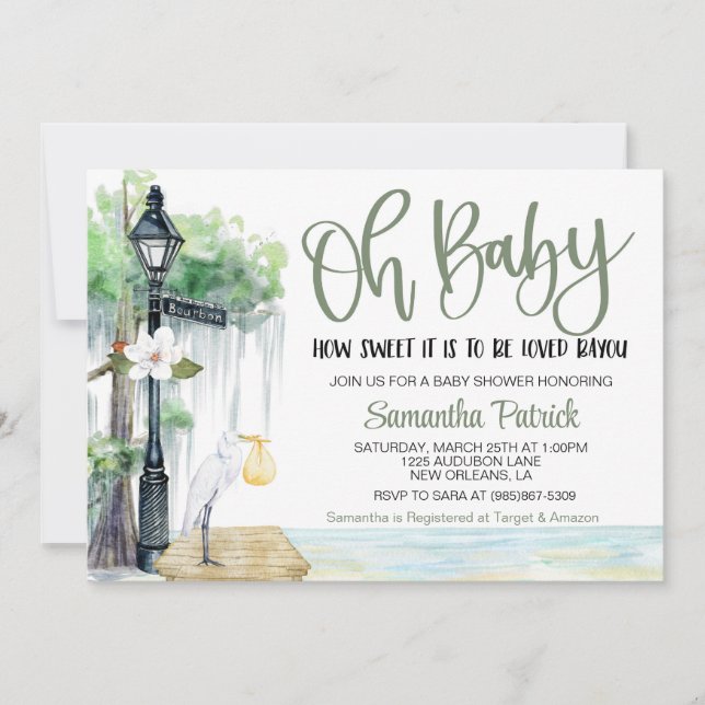 Bayou Swamp Baby Shower Invitation (Front)
