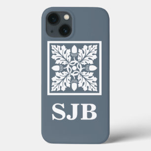 Bayoux Blue Acorn and Leaf Tile Design iPhone 13 Case