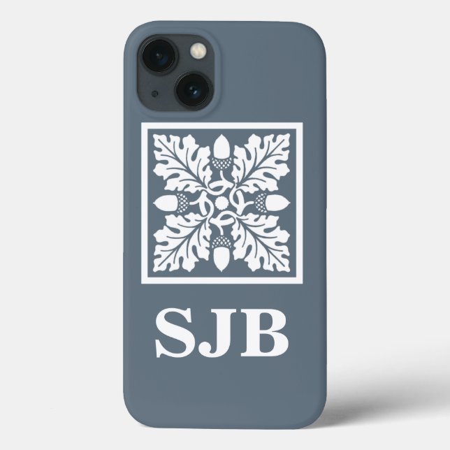 Bayoux Blue Acorn and Leaf Tile Design Case-Mate iPhone Case (Back)