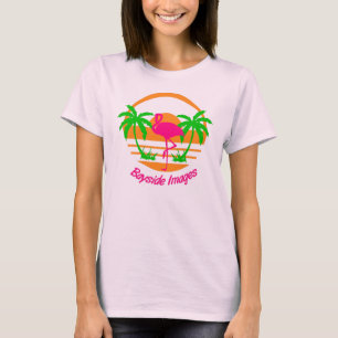 BAYSIDE IMAGES PINK FLAMINGO Baby Doll Shirt